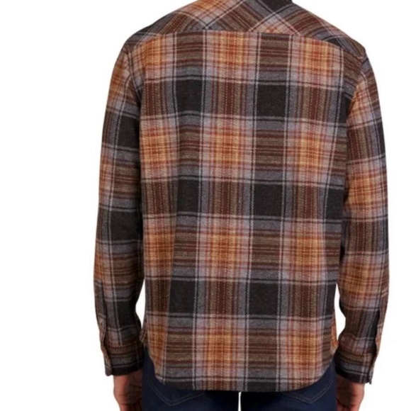 Chaps Plaid Jacket - Brown, Black, Orange - Picture 3 of 6